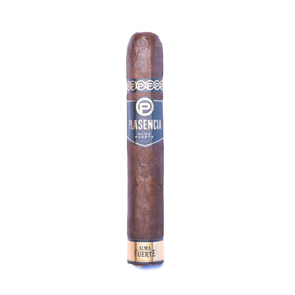 Cigar with a blue label on a white background