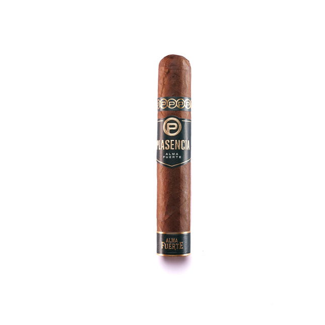 Cigar with a label on a white background