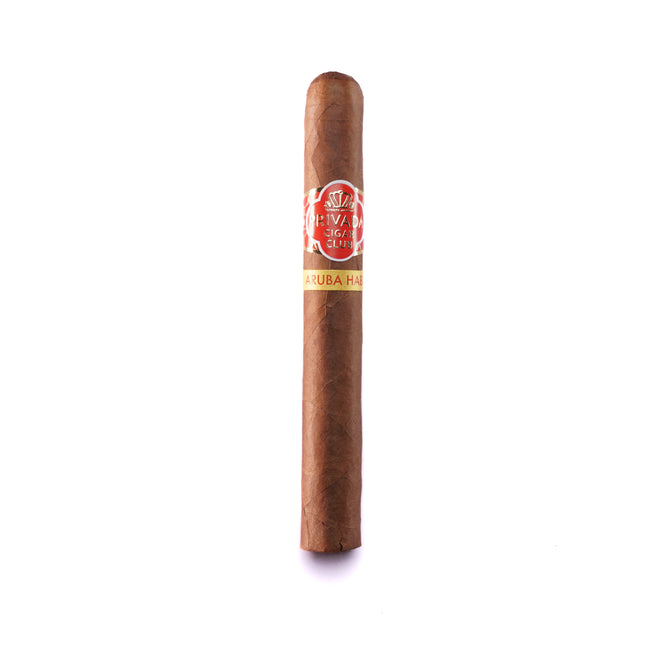 Cigar with a visible label on a white background
