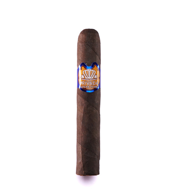 Cigar with a visible label on a white background