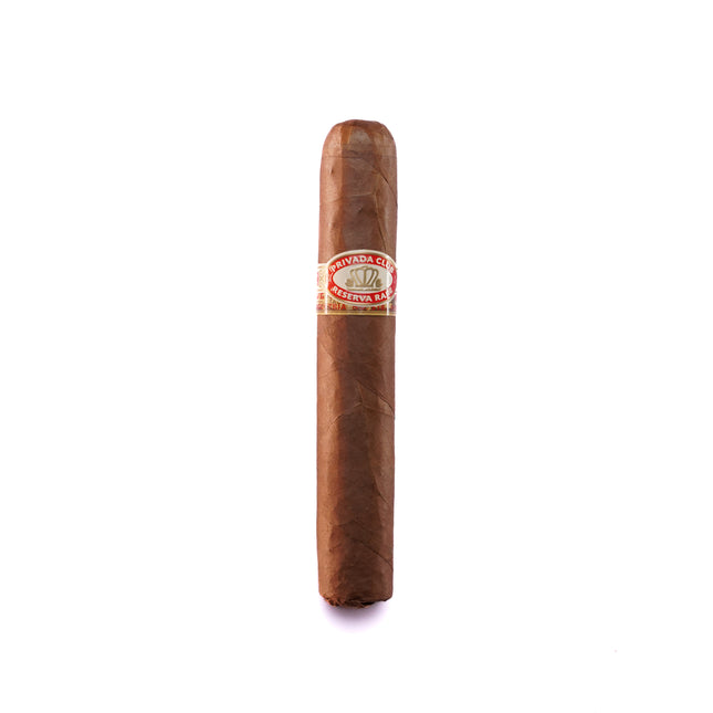 Cigar with a label on a white background