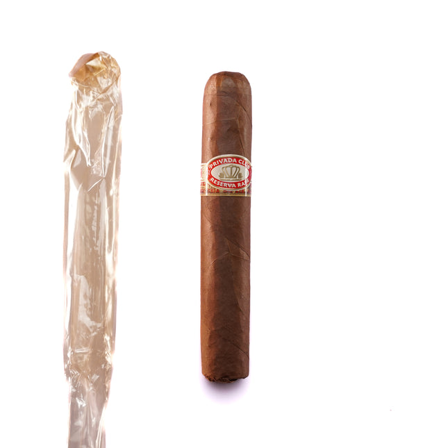 Cigar and its packaging on a white background