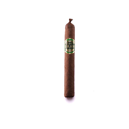 Cigar with a label on a white background