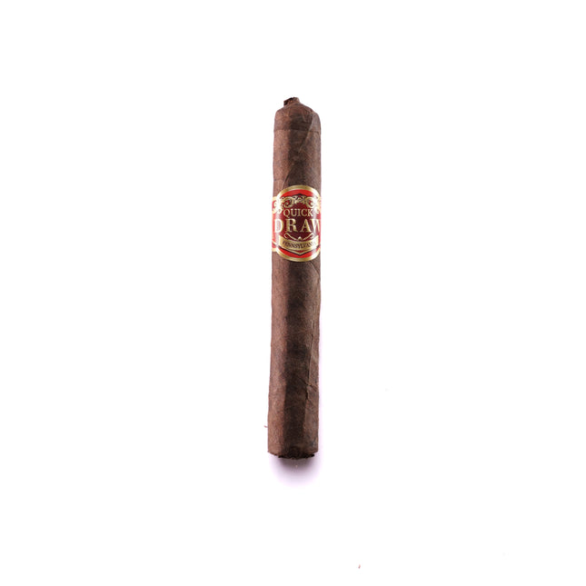 Cigar with a visible label on a white background