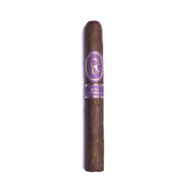 Cigar with a purple label on a white background