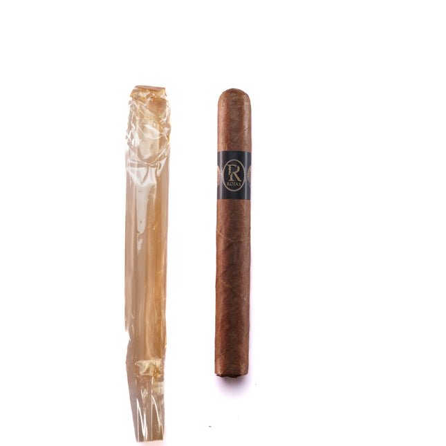 Cigar and its packaging on a white background