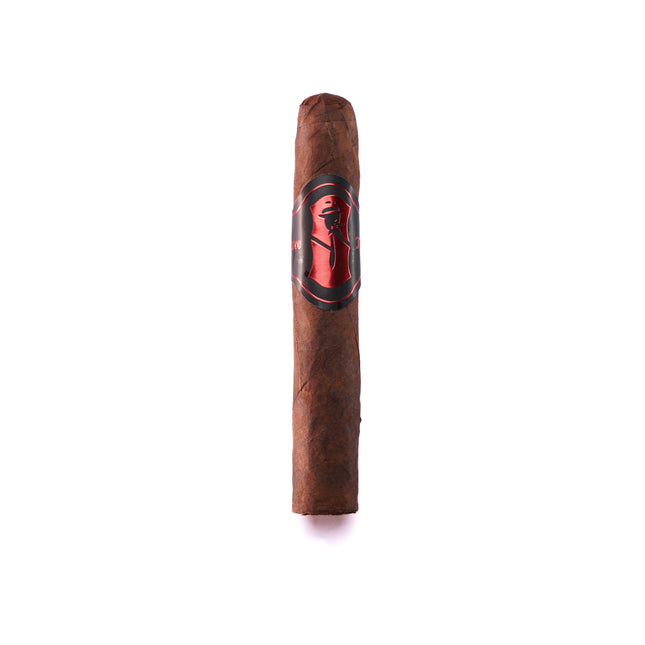 Cigar with a red band on a white background