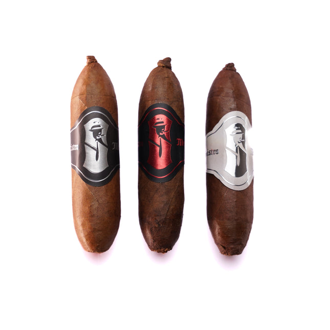 cigars with label on white background