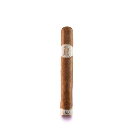 Cigar with a label on a white background