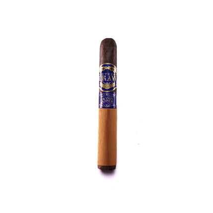 Cigar with a blue band on a white background