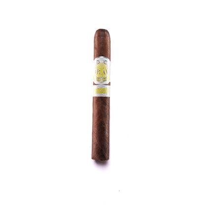 Cigar with a visible label on a white background