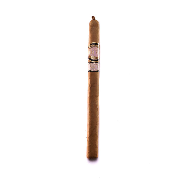 Cigar with a label on a white background
