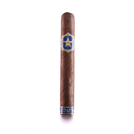 Cigar with a brand logo on a white background