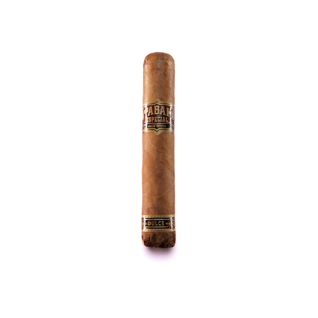 Cigar with a label on a white background