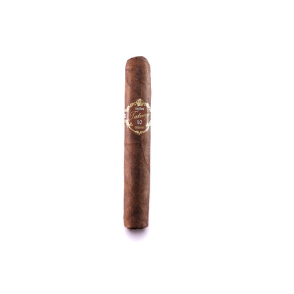 Cigar with a visible label on a white background