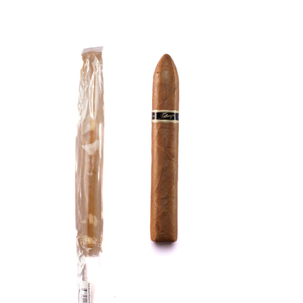 Cigar and its packaging on a white background