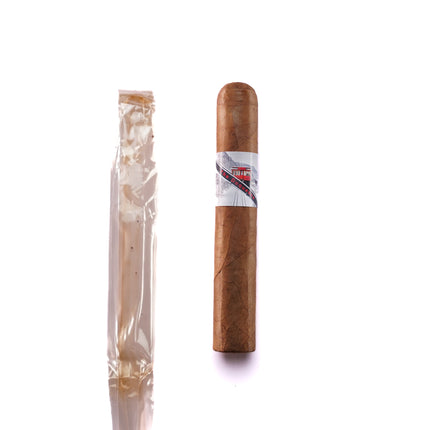 Cigar and its packaging on a white background