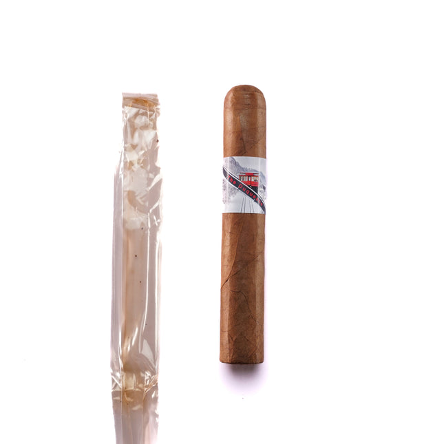 Cigar and its packaging on a white background