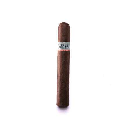 Cigar with a label on a white background