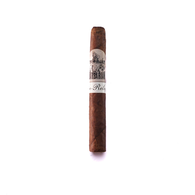 Cigar with a label on a white background