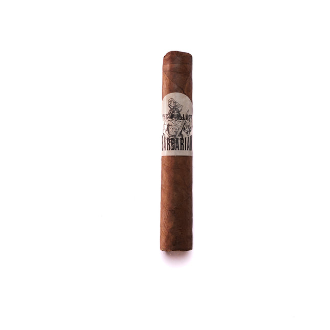 Cigar with a label on a white background