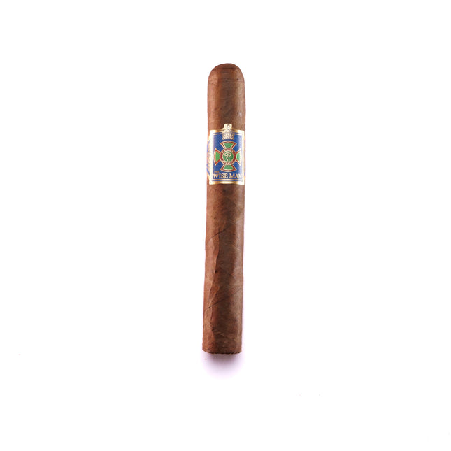 Cigar with a label on a white background