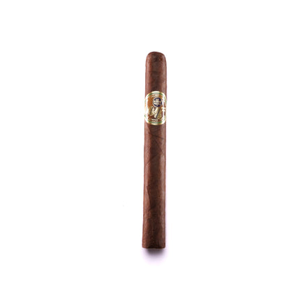 Cigar with a gold band on a white background
