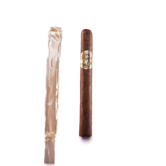 Cigar and rolling paper on a white background
