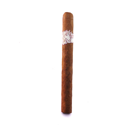 Cigar with a label on a white background
