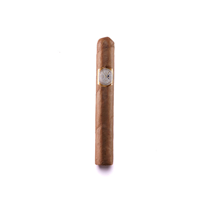 Cigar with a clock face on a white background