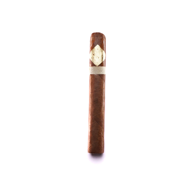 Cigar with a gold band on a white background