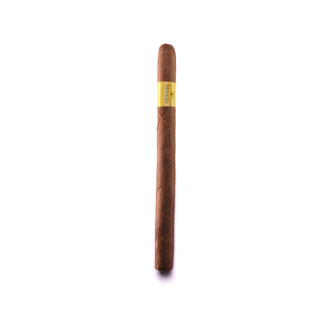 Cigar with a label on a white background