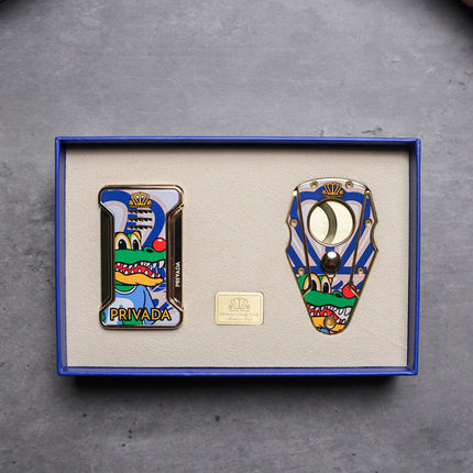 Privada Premium Cutter and Lighter Set Imperial Blue
