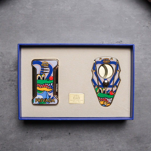 Privada Premium Cutter and Lighter Set Imperial Blue