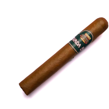 Cigar with a label on a white background