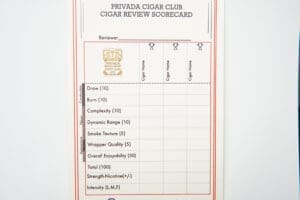 Privada Cigar Club Score Card