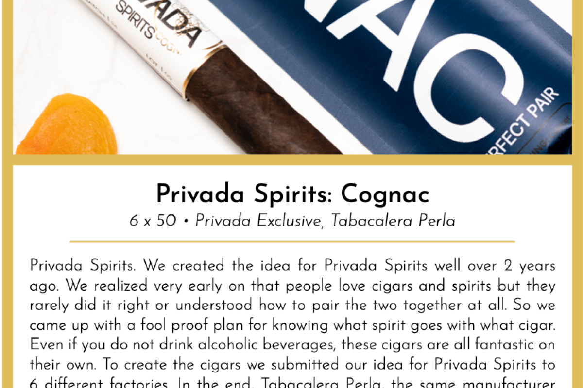 Privada Spirits: Cognac Taste Card