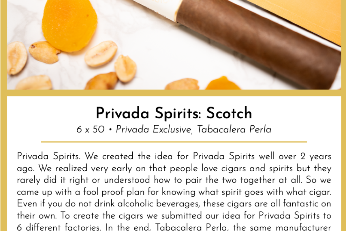 Privada Spirits: Scotch Taste Card
