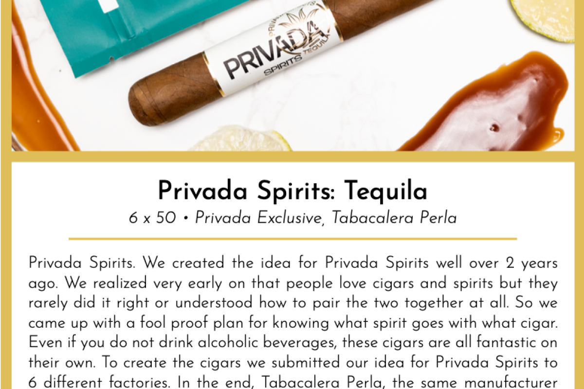 Privada Spirits: Tequila Taste Card