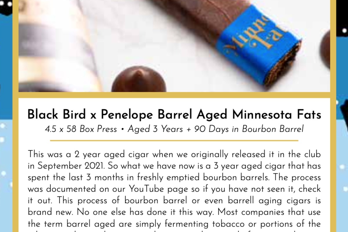 Blackbird x Penelope Barrel Aged Minnesota Fats Taste Card