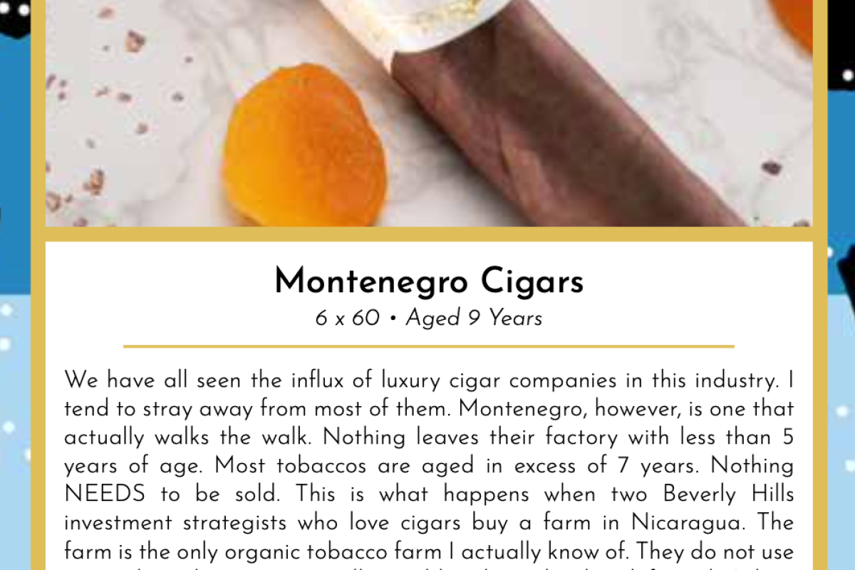 Montenegro Cigars Taste Card