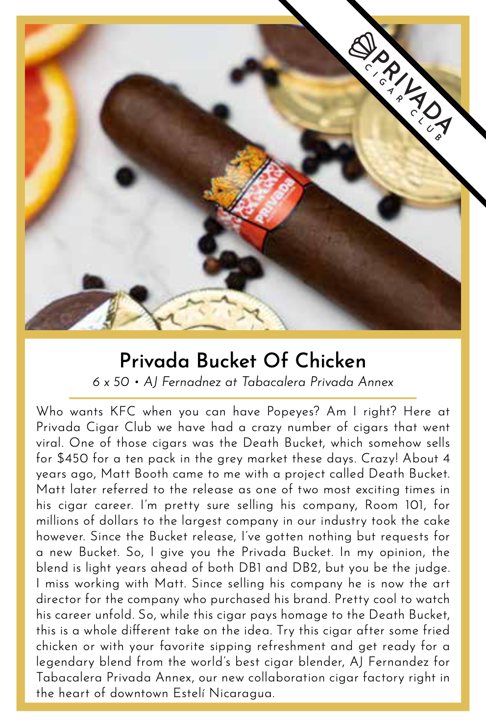 Privada Bucket Of Chicken Taste Card