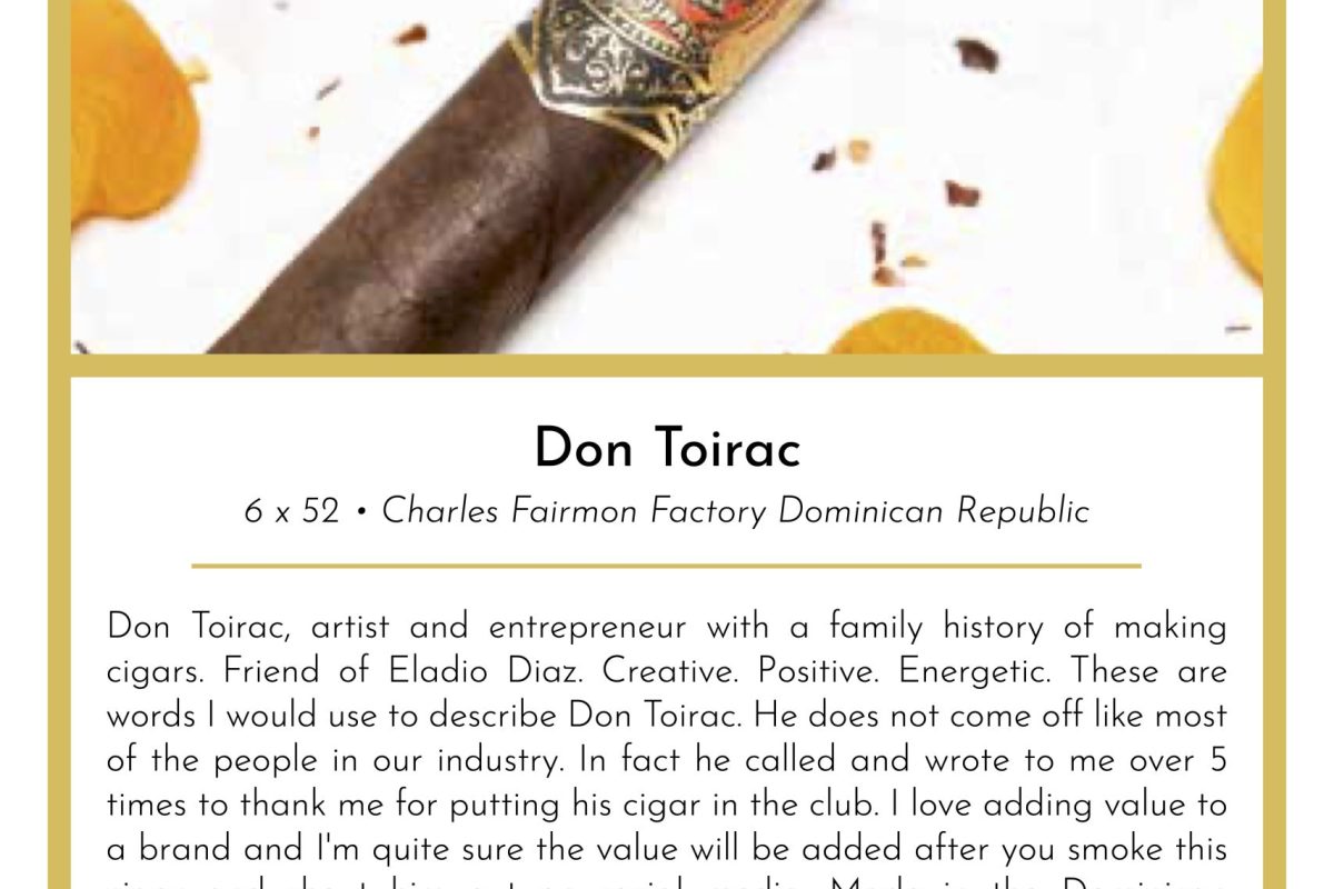 Don Toirac Taste Card-6x52