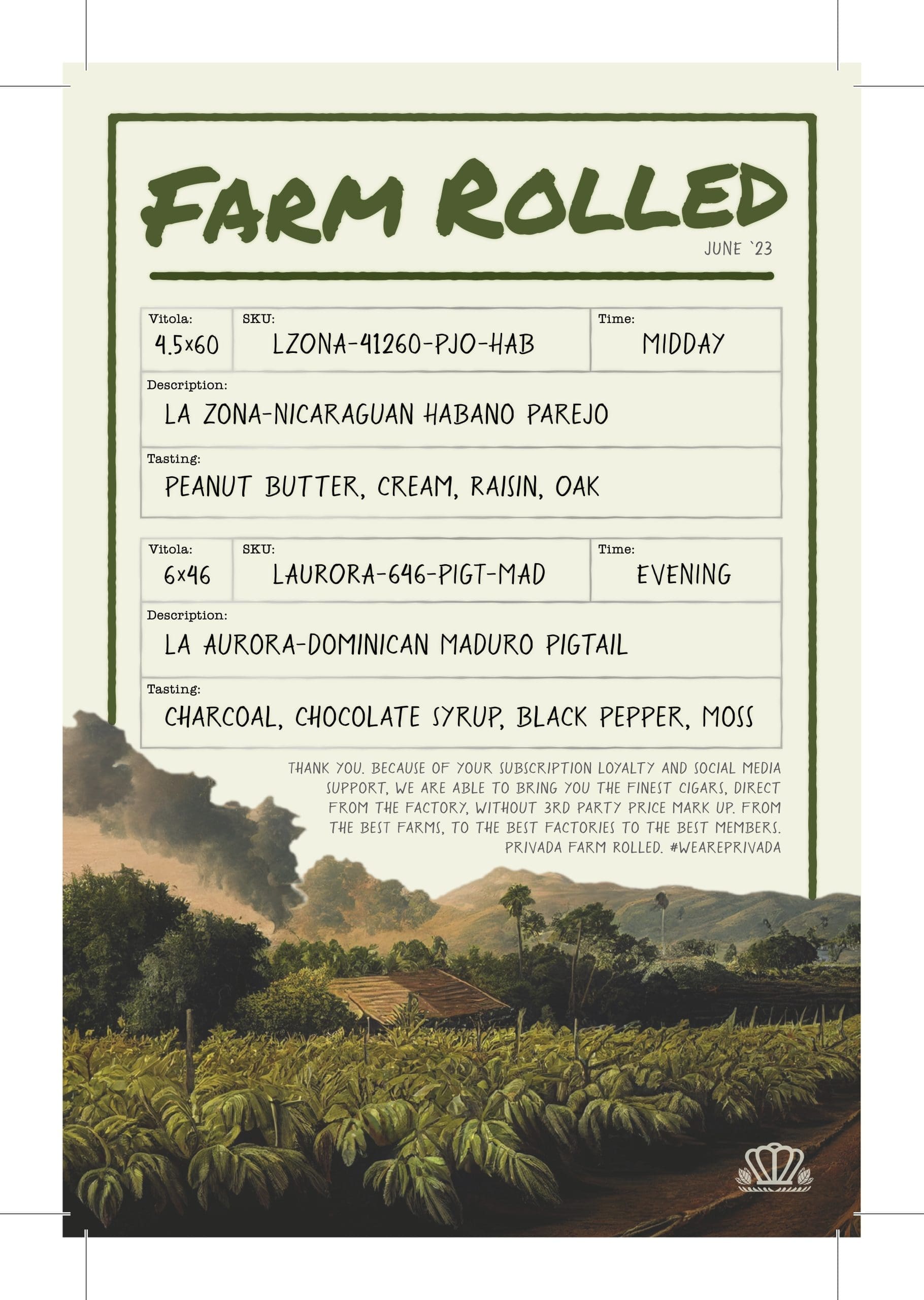 Farm Rolled Monthly Subscription- June1